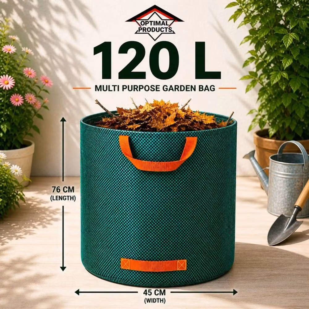 NESTLUNE 2 Pack Large Green Garden Waste Refuse Bags, 120l Capacity – 2