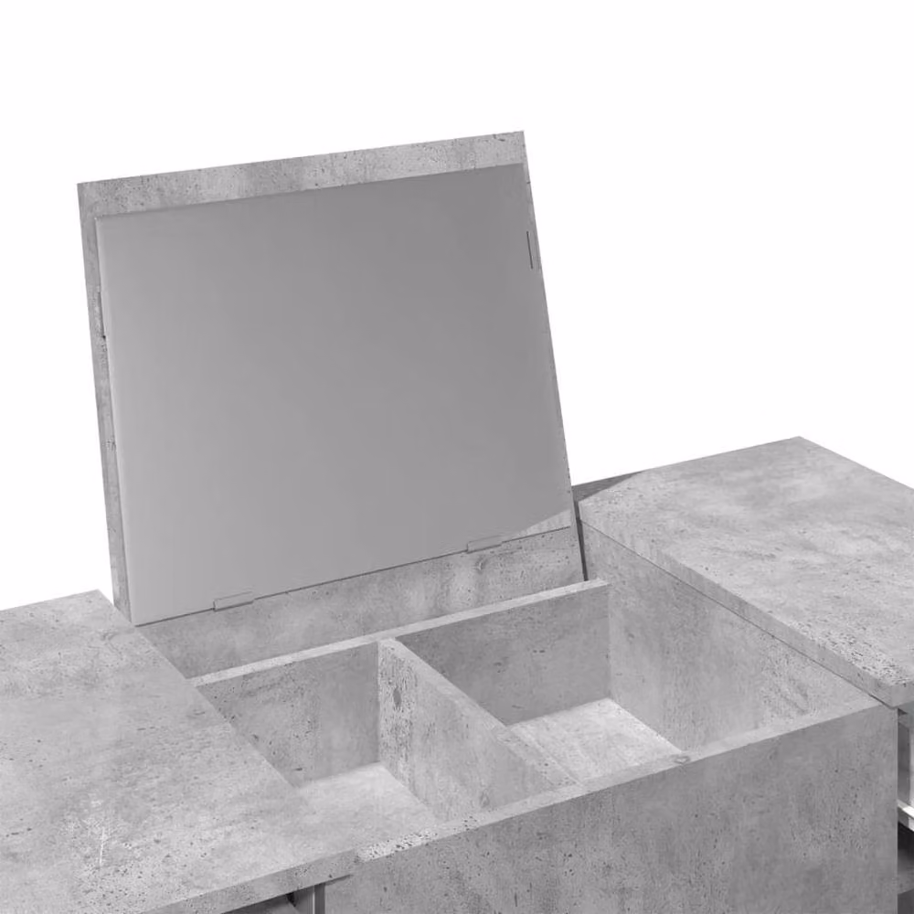Berkfield Home Modern Dressing Table with Mirror in Concrete Grey, W/D/H: 100 x 45 x 76 cm – 4