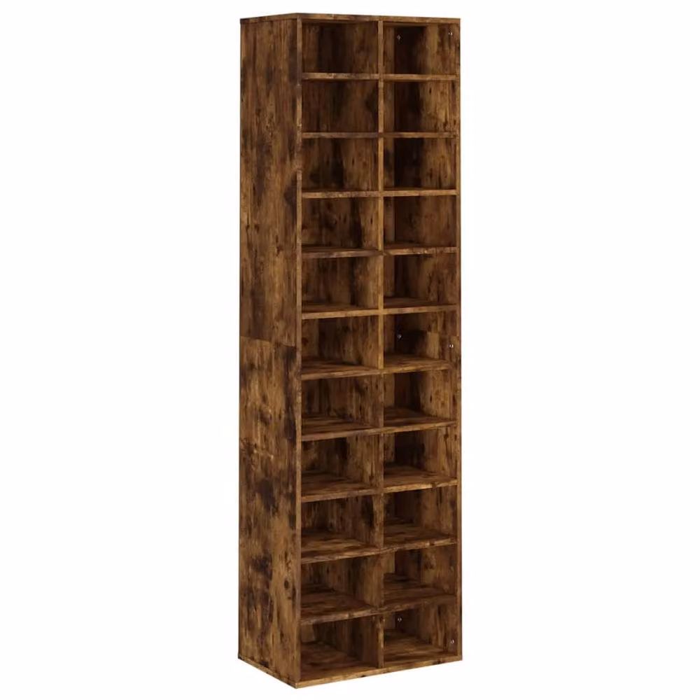 Berkfield Home Smoked Oak Shoe Cabinet in Brown, W/D/H: 54 x 34 x 183 cm – 3