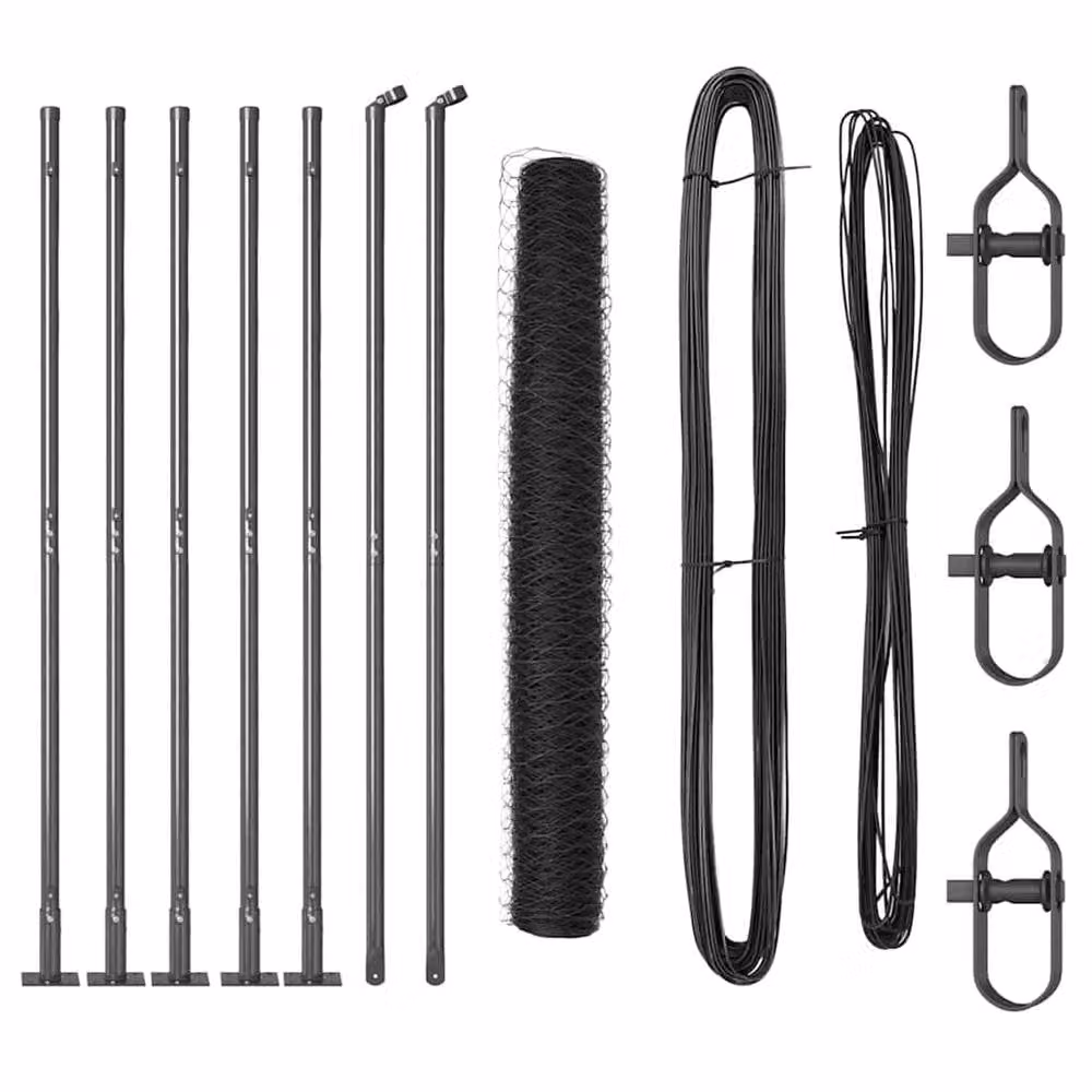 Berkfield Home Grey Steel Hexagon Fence, 1 x 10 m – 3