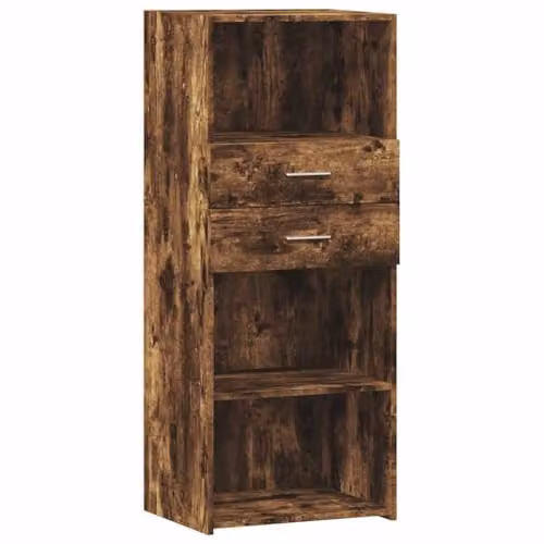 vidaXL Modern Highboard in Smoked Oak, Brown Engineered Wood, W: 50 cm, D: 42.5 cm, H: 124 cm – 1