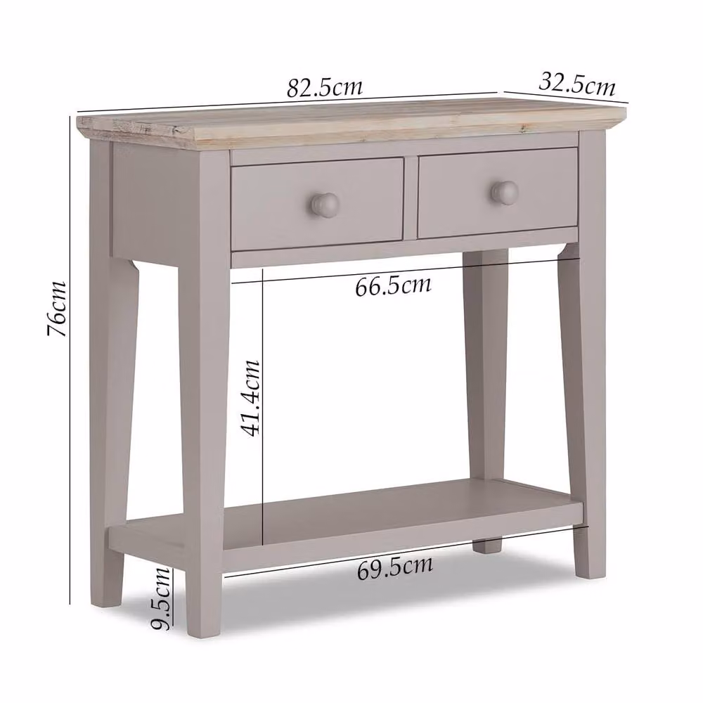 Statement Furniture Florence Acacia Wood Console Table in Beige, W/D/H: 126 x 32.5 x 76 cm – 2