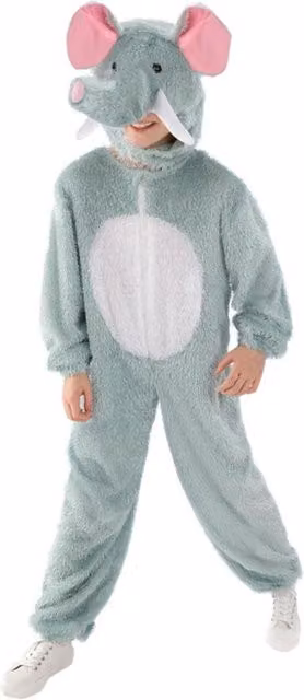 Smiffys Elephant Costume Set for Children in Grey and White