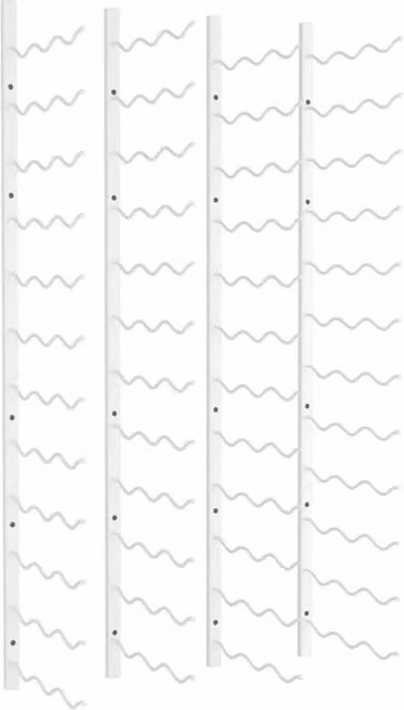 Berkfield Home Wall Mounted White Lacquered Metal Wine Rack for 36 Bottles, Set of 2