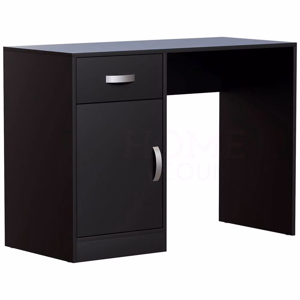 EONLION Modern Black Computer Desk with 1 Drawer and 1 Door, Width: 100 cm – 2