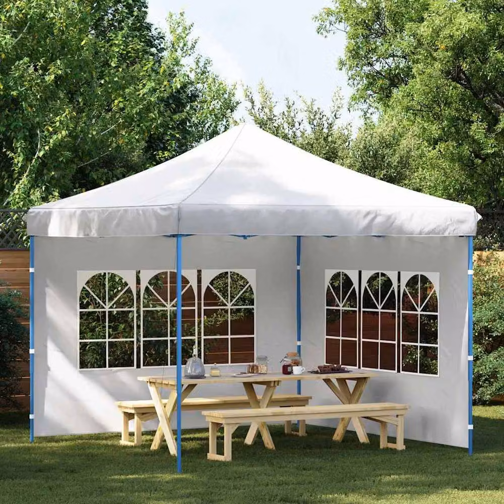 Berkfield Home Party Tent Sidewalls with Window, 2 Pack, White PE Plastic, W: 300 cm, H: 195 cm – 2