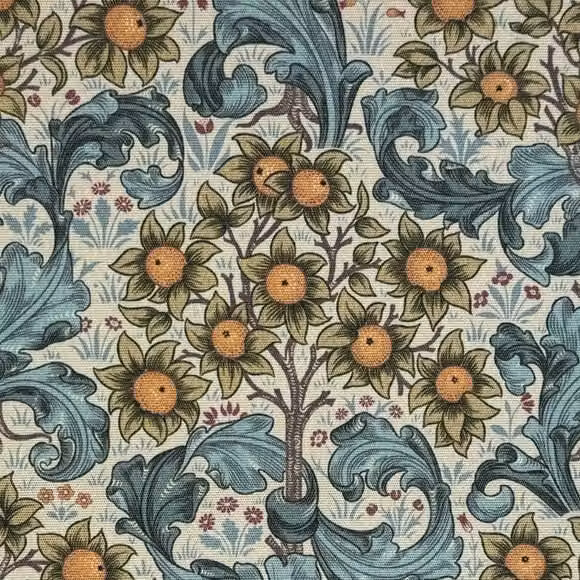 William Morris Orchid Outdoor Fabric in Azure and Multicolour