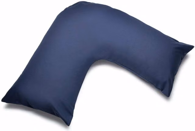 Belledorm Easycare Percale V-Shaped Orthopaedic Pillowcase in Blue