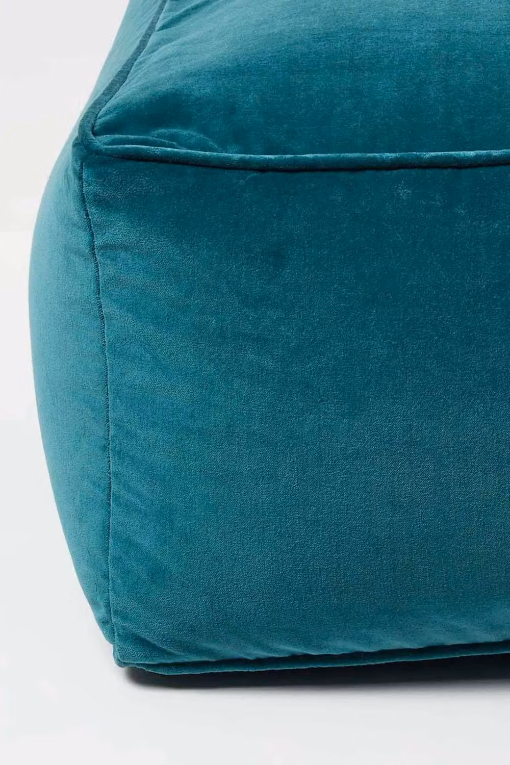 Homescapes Velvet Pouffe Bean Cube in Petrol, W/D/H: 60 x 60 x 60 cm – 3