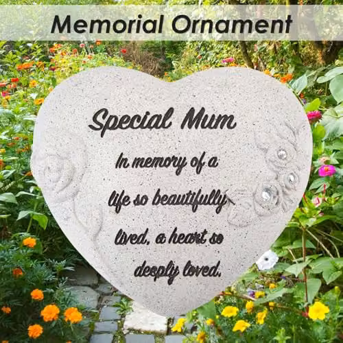 VFM e-Store Memorial Flower Pot Remembrance Ornament, Grey, W: 16 cm, D: 14 cm, H: 7 cm – 3