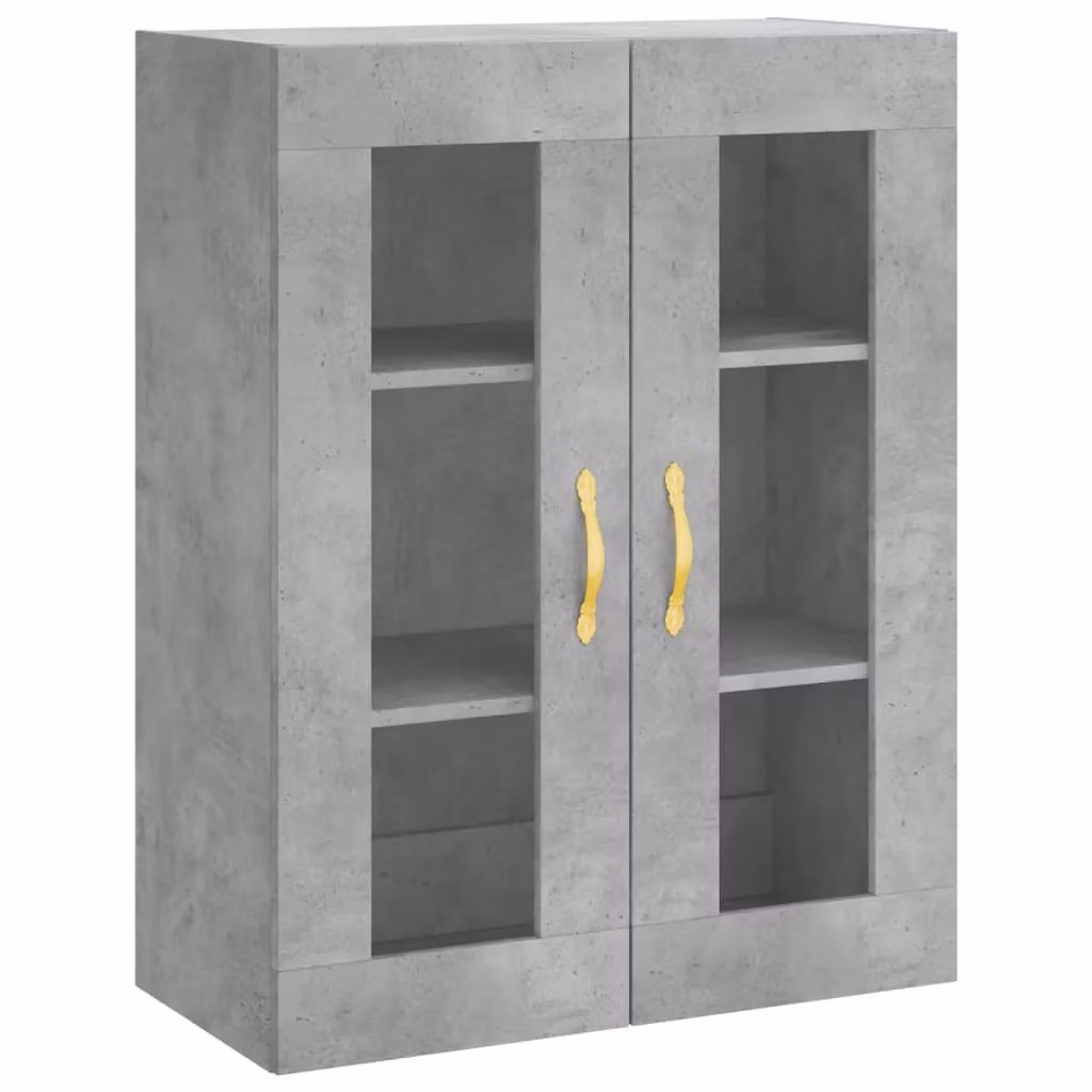 Berkfield Home Wall Mounted Cabinet in Grey with Glass Doors, W/D/H: 69.5 x 34 x 90 cm – 2