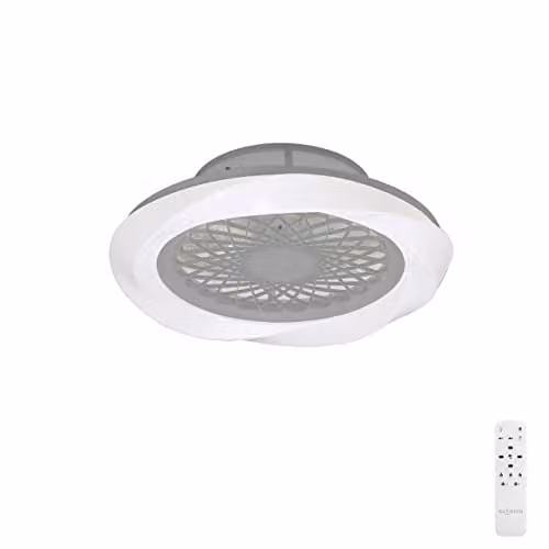 Mantra Iluminación Boreal Dimmable LED Ceiling Light and Fan with Remote Control, Silver, Diameter: 62 cm – 1
