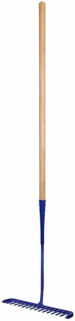 Faithfull Tarmac Rake with 16 Round Teeth and Wooden Handle, Multi Colour