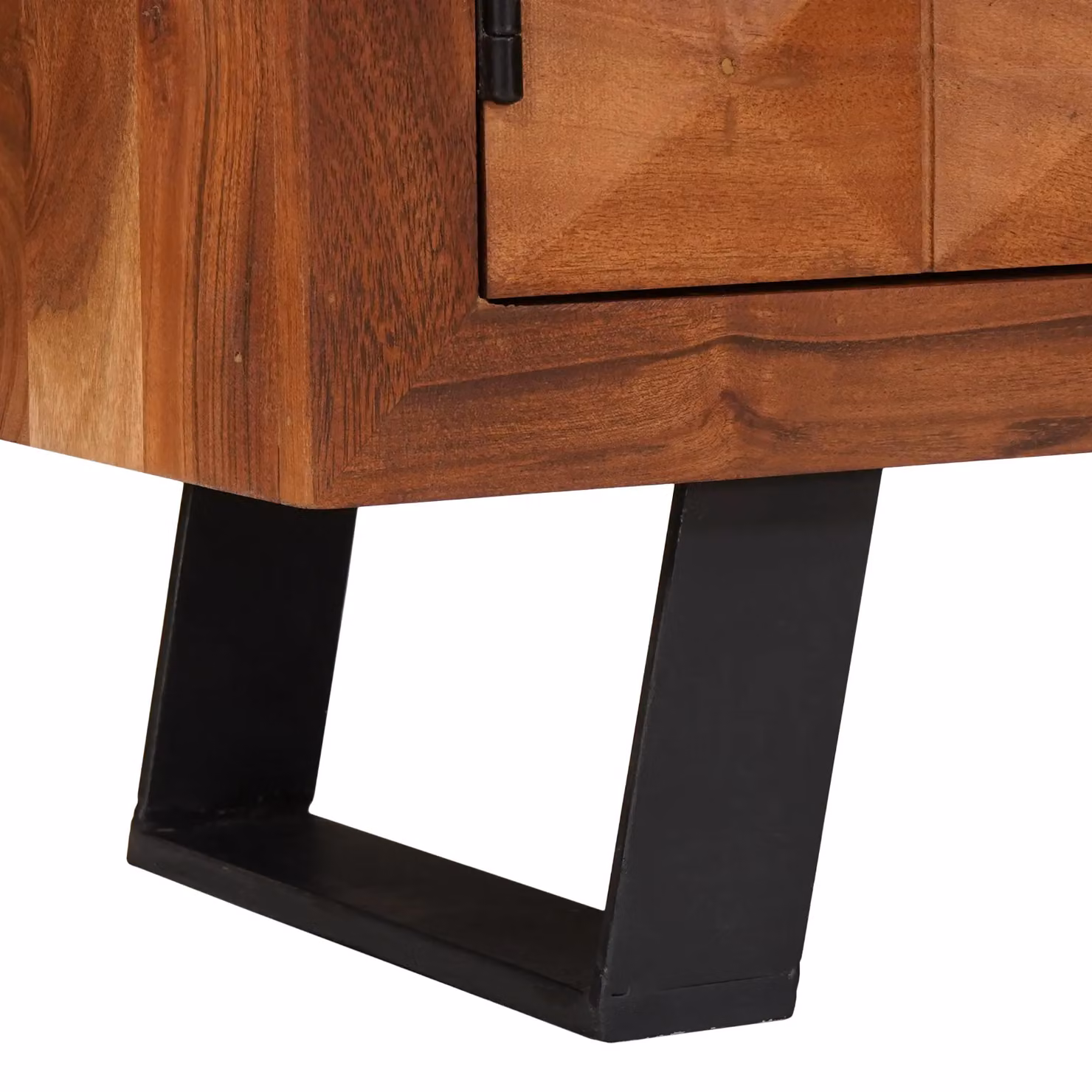 Berkfield Modern Brown Solid Acacia Wood Home Media Storage Cabinet with Hinged Doors and Internal Shelves – 5