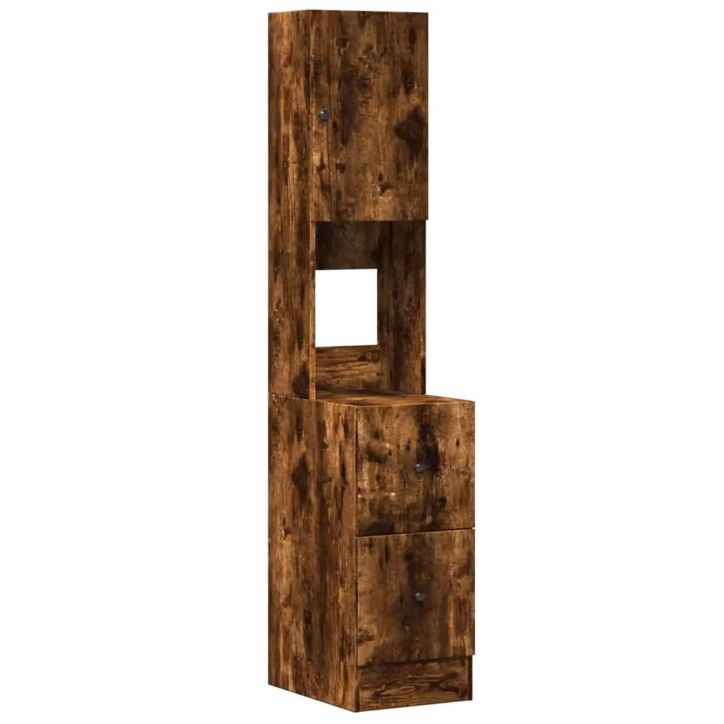 Berkfield Home Smoked Oak Kitchen Tall Unit in Brown, W/D/H: 35 x 50 x 180 cm – 2