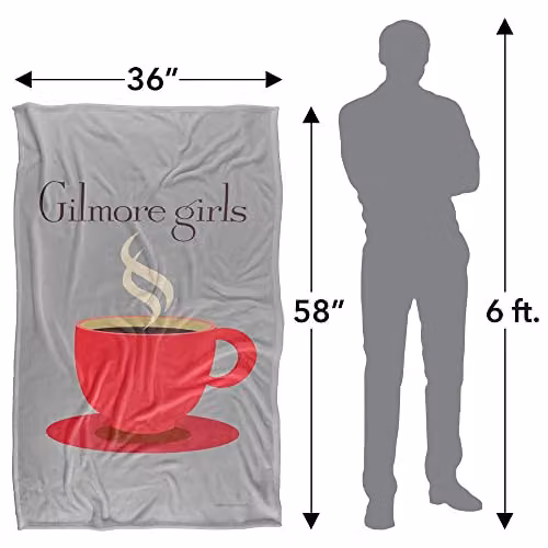 Warner Bros. Gilmore Girls Coffee Cup Logo Super Soft Fleece Throw Blanket, Grey/Multicolour, W: 91 cm, D: 147 cm – 2