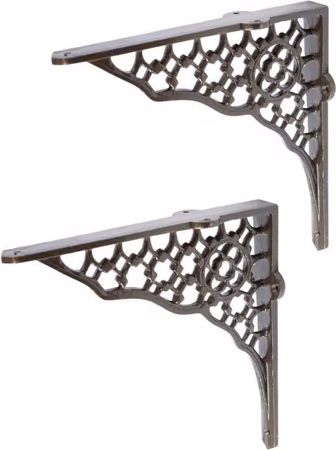 Hammer and Tongs Honeycomb Iron Shelf Bracket, Pack of 2, Grey, Diameter: 205 mm