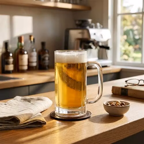Argon Tableware Set of 4 Transparent Glass Beer Mugs, 540 ml – 4