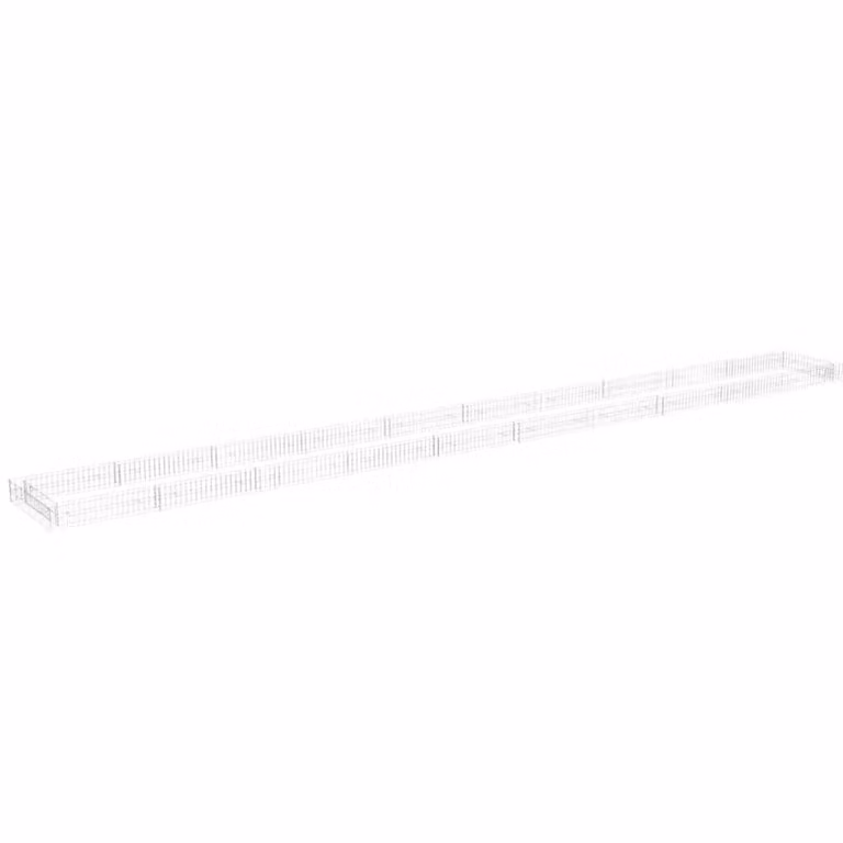 Berkfield Home Silver Galvanised Steel Stone Gabion Raised Bed, W: 2000 cm, D: 100 cm, H: 20 cm