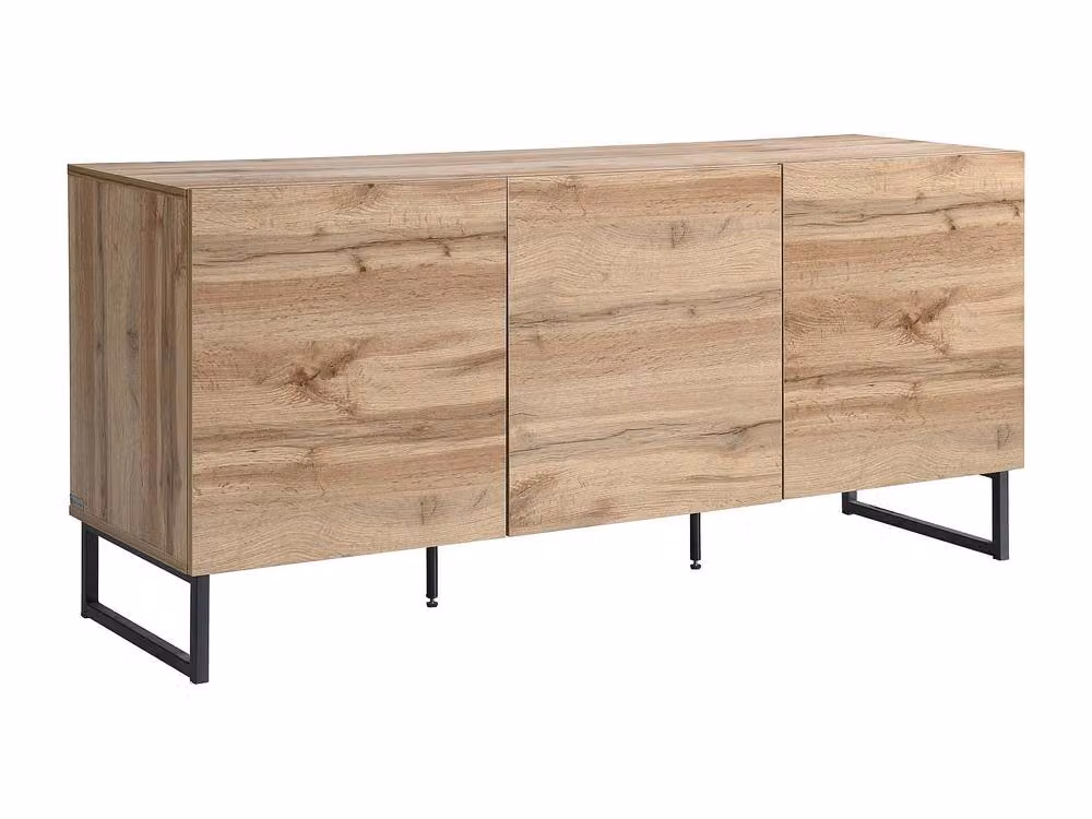 Vente-unique CEVANIA 3-Door Scandinavian Buffet in Light Oak – 2