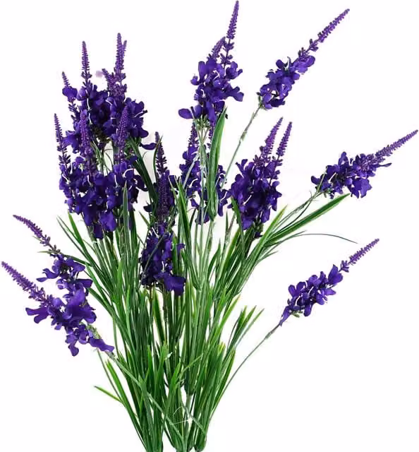 Pegdev Pack of 6 Artificial Larkspur Silk Flower Stems in Purple, White and Pink, Height: 80 cm – 1