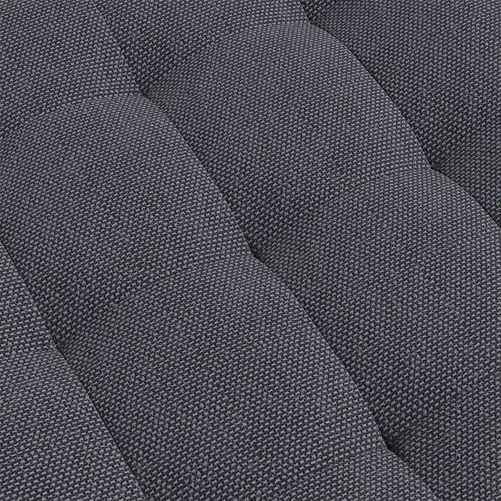 KORVIXA Grey Fabric Square Ottoman Footstool – 2
