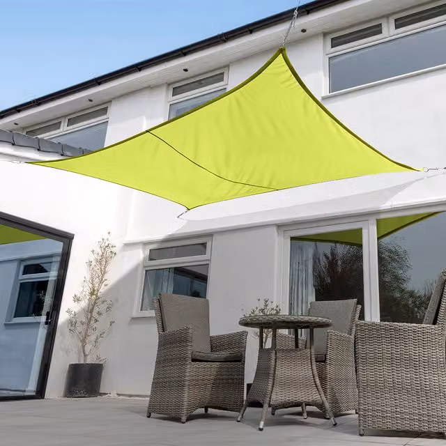 Kookaburra Rectangular Waterproof Sun Shade Sail, Green, W: 400 cm, D: 300 cm, UPF 50