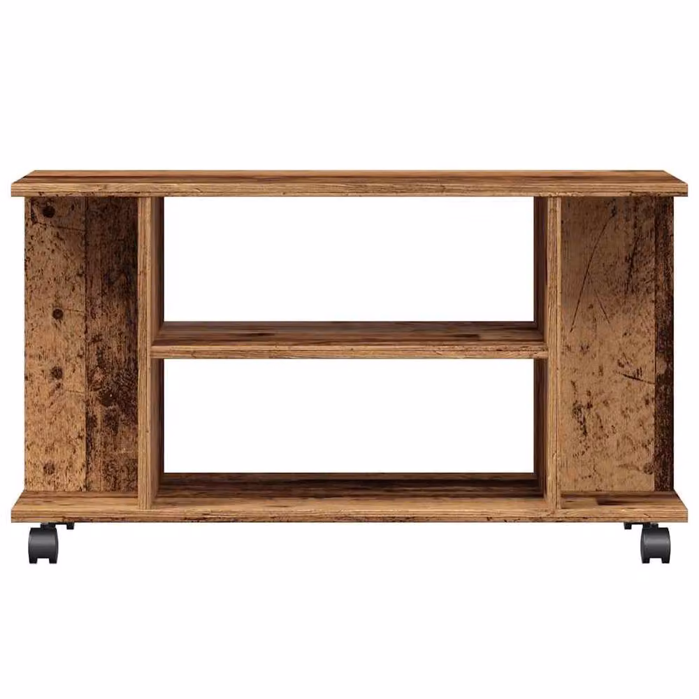 Berkfield Home TV Cabinet with Castors in Old Wood Brown, W/D/H: 80 x 40 x 45 cm – 4