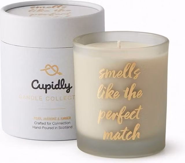 Cupidly Smells Like The Perfect Match Wedding and Anniversary Soy Wax Candle in White, 200g