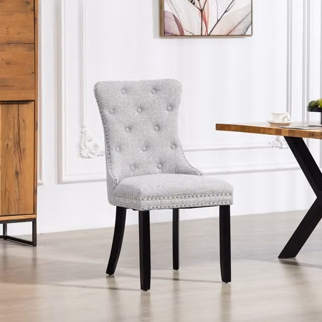 Artemis Home Rivara Fabric Dining Chairs, Set of 2, Grey