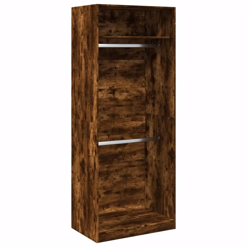 Berkfield Home Smoked Oak Wardrobe in Brown, W/D/H: 80 x 50 x 200 cm – 2