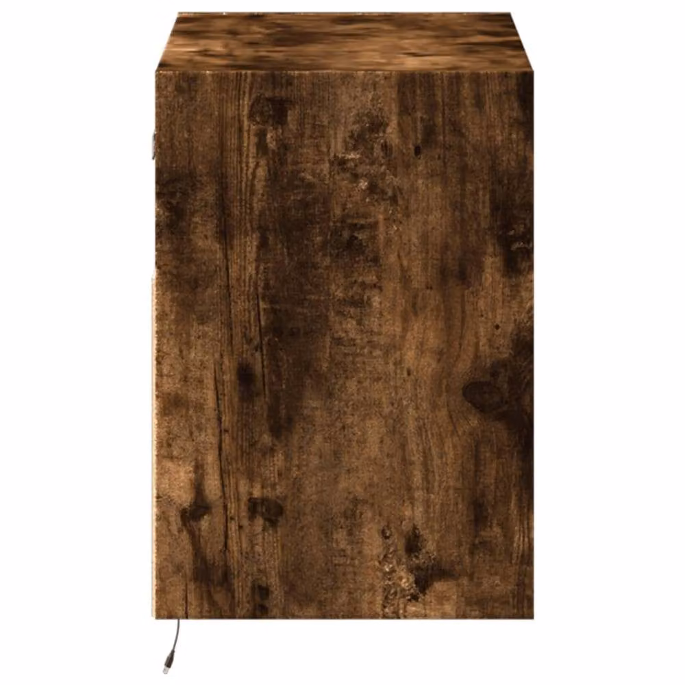 Berkfield Home TV Wall Cabinet with LED Lights in Smoked Oak Brown, W/D/H: 80 x 31 x 45 cm – 7