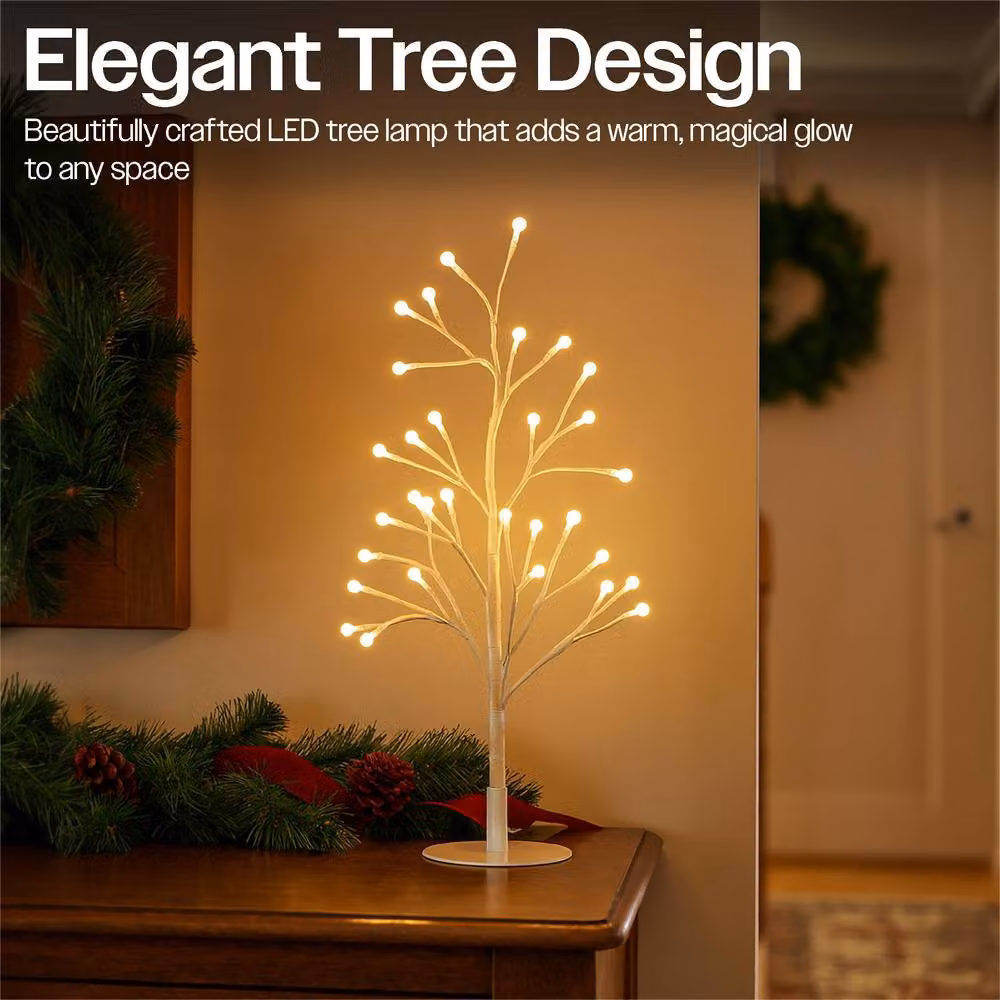Xmas Haus White Micro LED Christmas Tree with 48 Warm White Lights, Height: 60 cm – 2