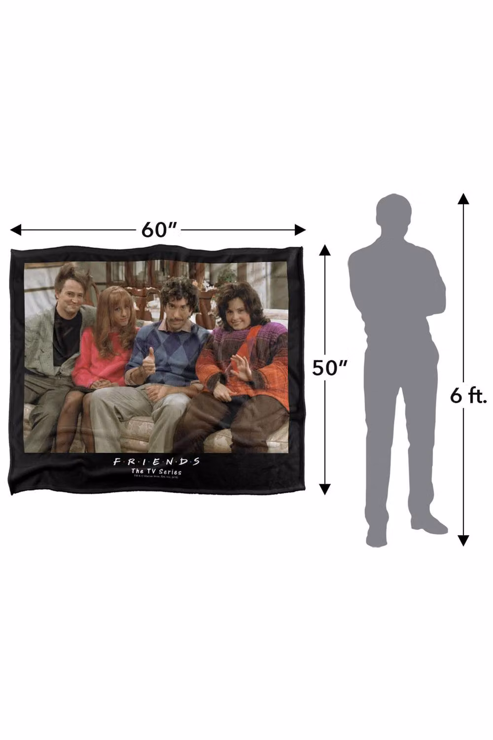 Warner Bros. Friends Throwback Super Soft Silky Touch Fleece Throw Blanket, Multicolour, W: 152.4 cm x L: 152 cm – 7