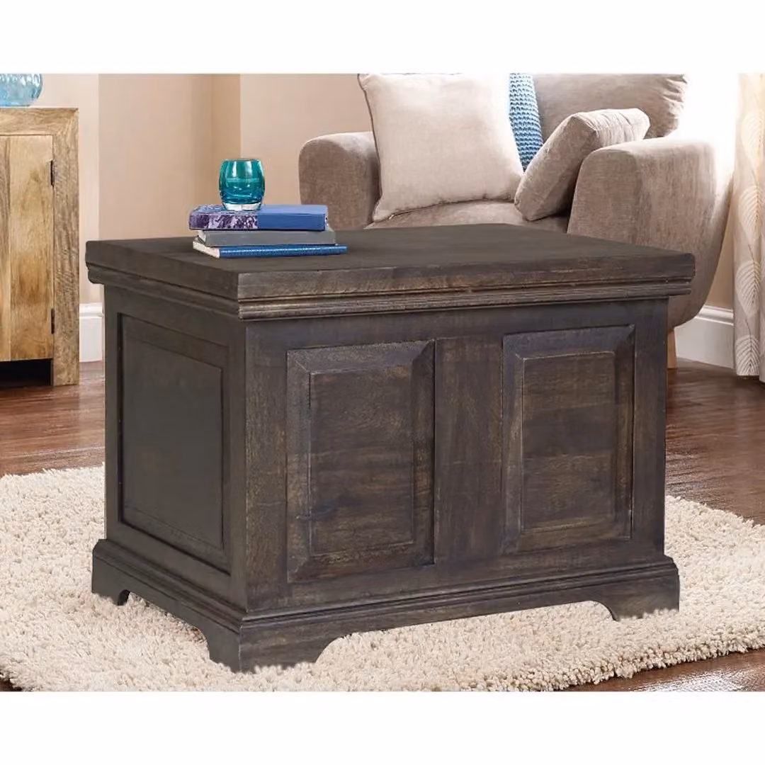 Jaipur Furniture Ltd Small Box in Mango Wood, Brown, W: 60 cm, D: 50 cm, H: 45 cm – 4