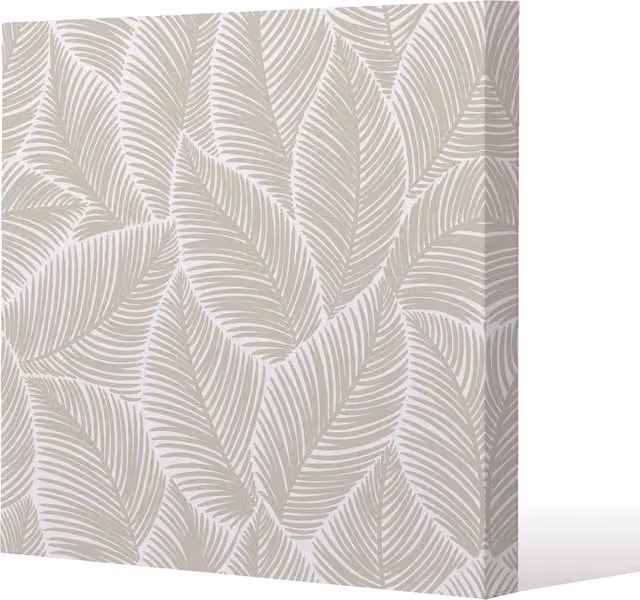 Benjamin Tate Design LTD Beige and Brown Floral Leaves Canvas Print, Width: 101 cm