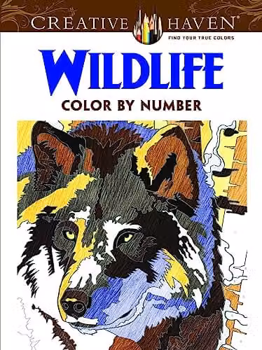 Dover Creative Haven Wildlife Colour by Number Childrens Colouring Book, Multicolour