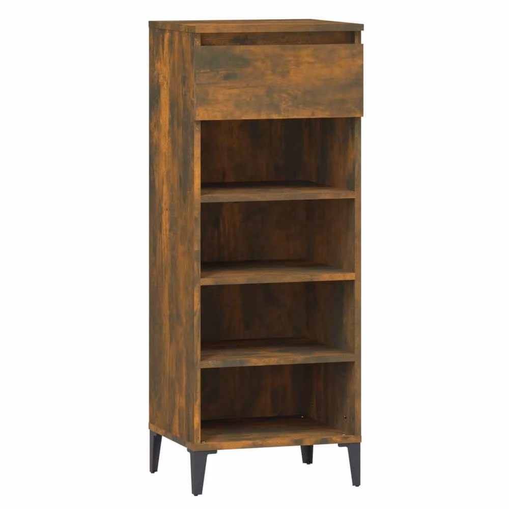 Berkfield Home Smoked Oak Shoe Rack in Brown, W/D/H: 40 x 36 x 105 cm – 2