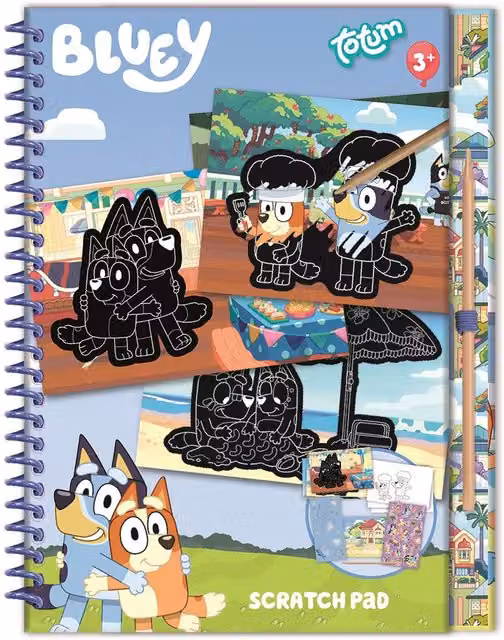 Totum Bluey Creative Drawing and Colouring Scratchbook, Multicolour