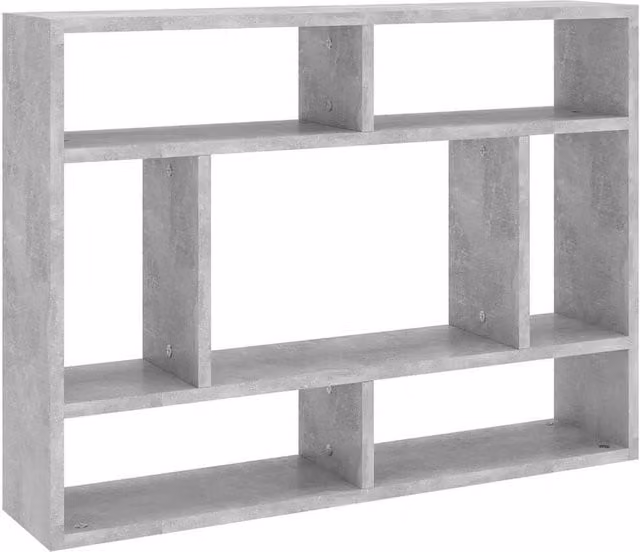 Berkfield Home Wall Mounted Concrete Grey MDF Shelf W/D/H: 75 x 16 x 55 cm – 1