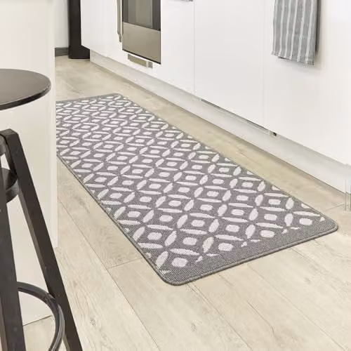 My Mat Crescent Silver Stain Resistant Geometric Runner, W: 67 cm, L: 200 cm – 2
