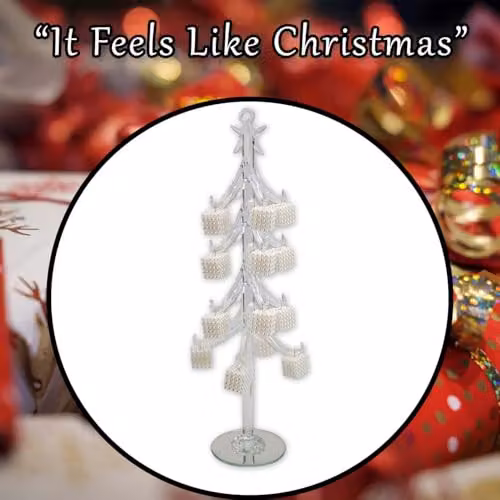 VFM e-Store White Rectangular Glass Christmas Tabletop Decoration, W: 36 cm, H: 12 cm – 6