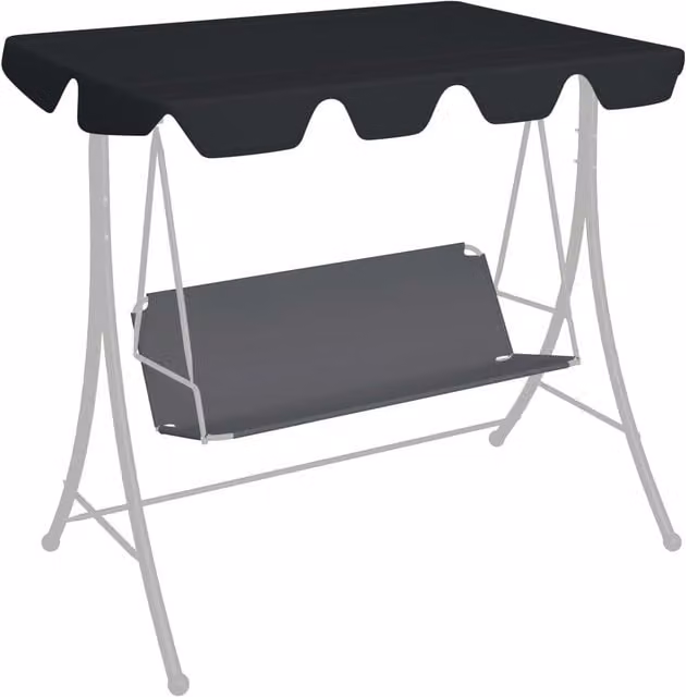 Berkfield Home Replacement PVC-Coated Garden Swing Canopy in Black W: 188 cm, D: 145 cm, H: 110 cm – 1
