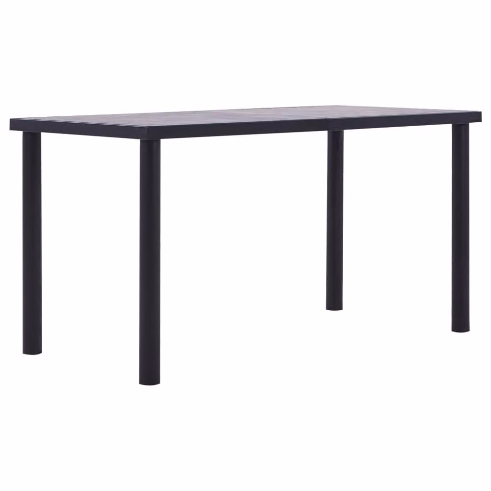 Berkfield Home Modern Rectangular Dining Table in Black and Grey MDF, W/D/H: 140 x 70 x 75 cm – 2