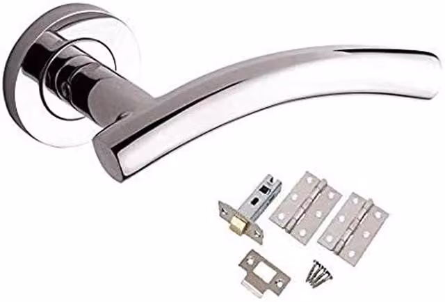 Golden Grace Brushed Silver Steel Screw Internal Door Handle