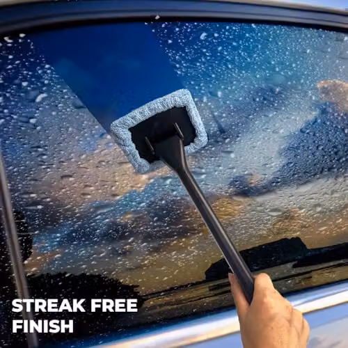 Simply Auto Black Microfibre Window Mop with Refillable Head and Telescopic Handle, W: 38.5 cm, H: 13.5 cm – 3