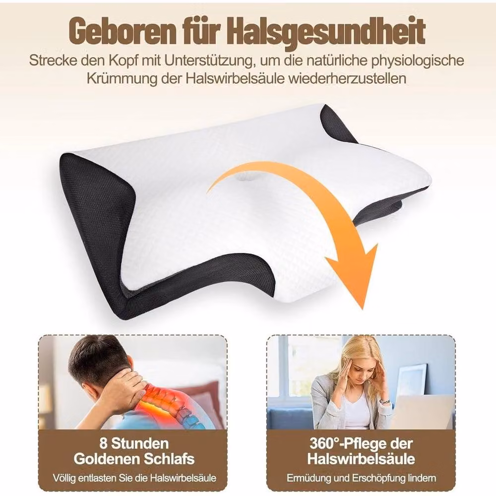 PAWNORA Ergonomic Memory Foam Pillow in White – 4