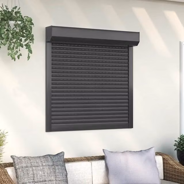 Berkfield Home Manual Aluminium Roller Shutter, Anthracite, W: 100 cm x H: 100 cm
