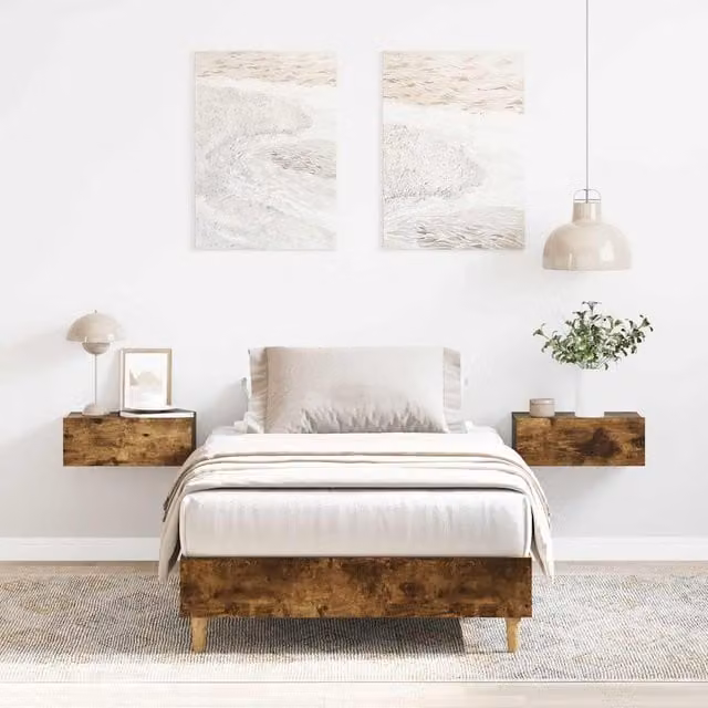 Berkfield Home Small Single Bed Frame in Smoked Oak Brown, Engineered Wood, W/D/H: 75 x 190 cm – 1