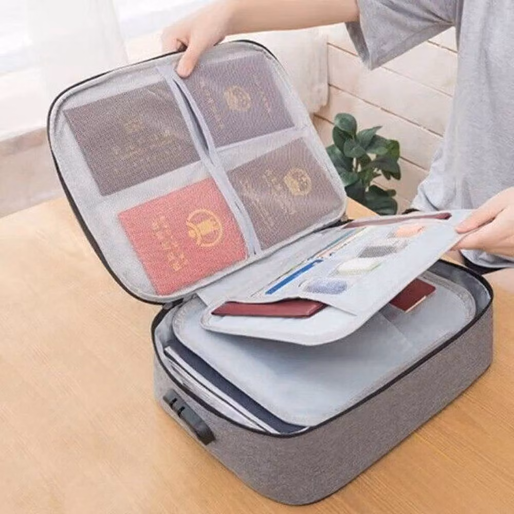KORVIXA Waterproof Document Box Storage Organizer in Grey, Width: 50 cm – 3
